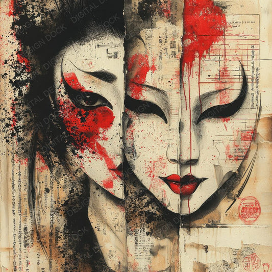 Kabuki Ink Flyer Digital Paper Pack (DDD002226)