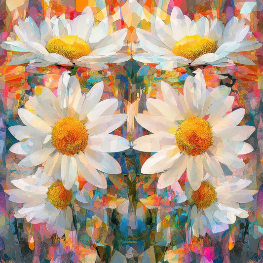 Kaleidoscopic Daisy Glass Digital Paper Pack (DDD002228)