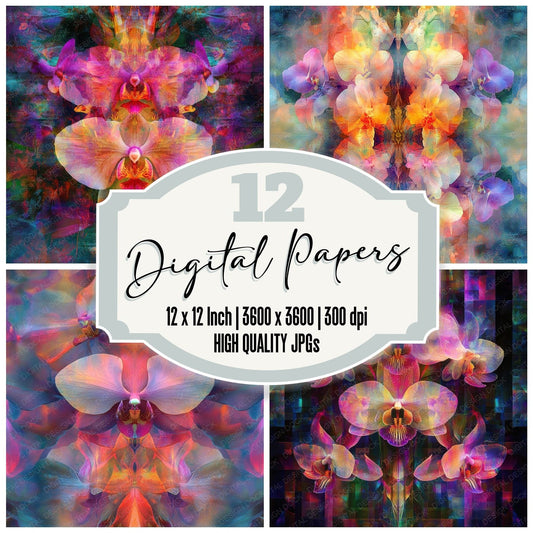 Kaleidoscopic Orchid Prism Digital Paper Pack (DDD002230)
