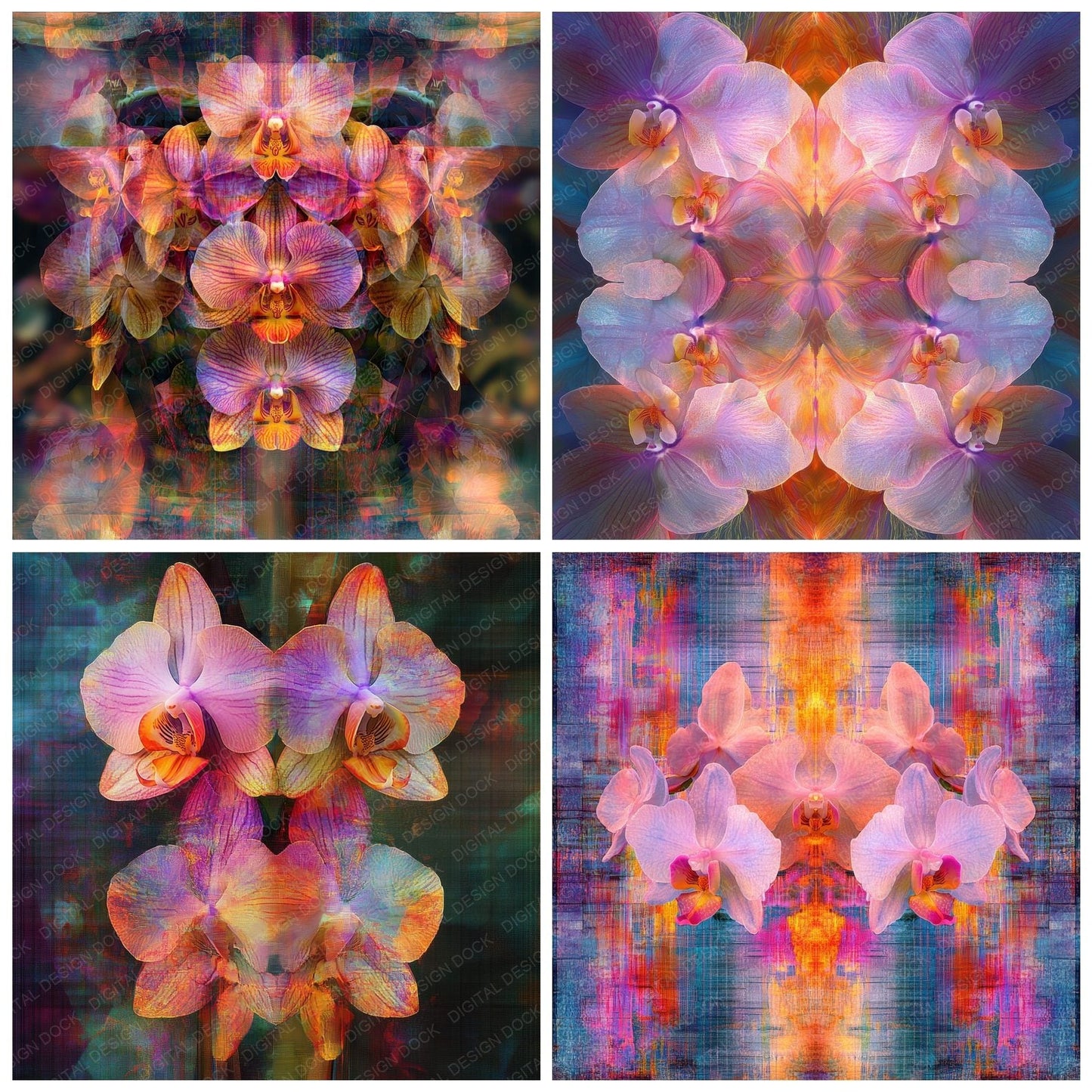 Kaleidoscopic Orchid Prism Digital Paper Pack (DDD002230)