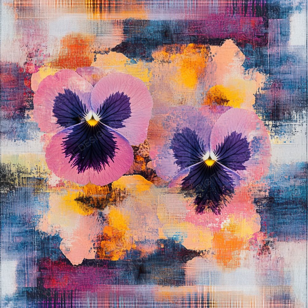 Kaleidoscopic Pansy Textile Digital Paper Pack (DDD002231)