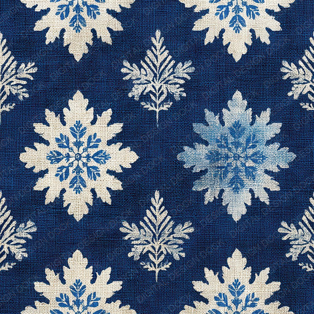 Katazome Indigo Stencil Linen Resist Digital Paper Pack (DDD002233)