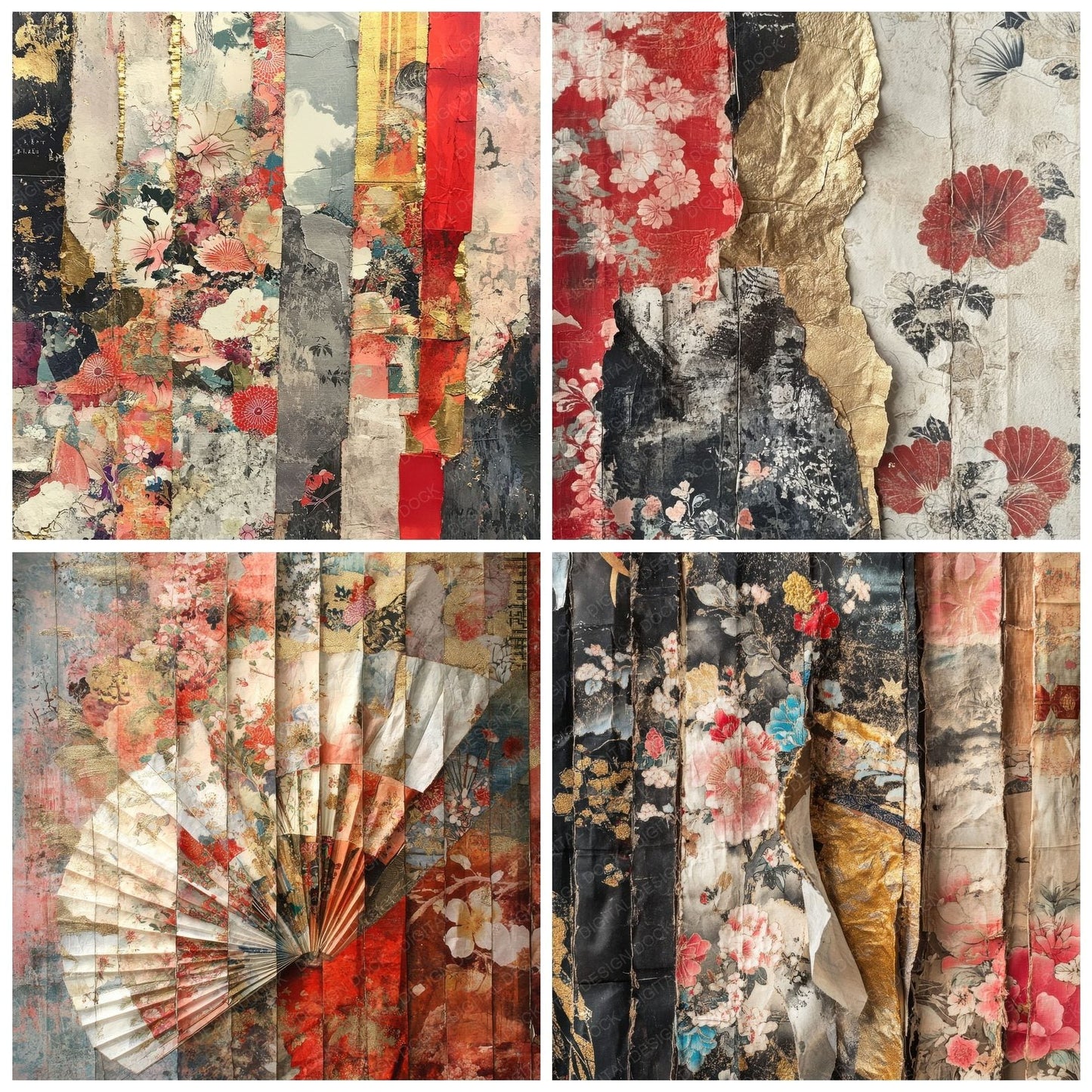 Kimono Silk Print Digital Paper Pack (DDD002238)