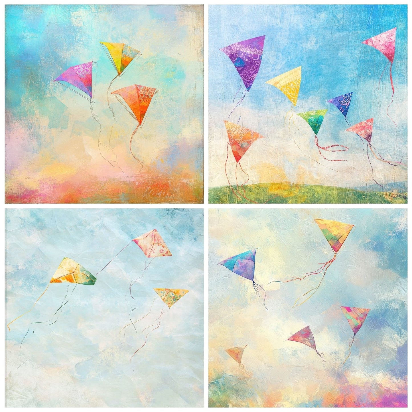 Kite Festival Strings Background Digital Paper Pack (DDD002242)