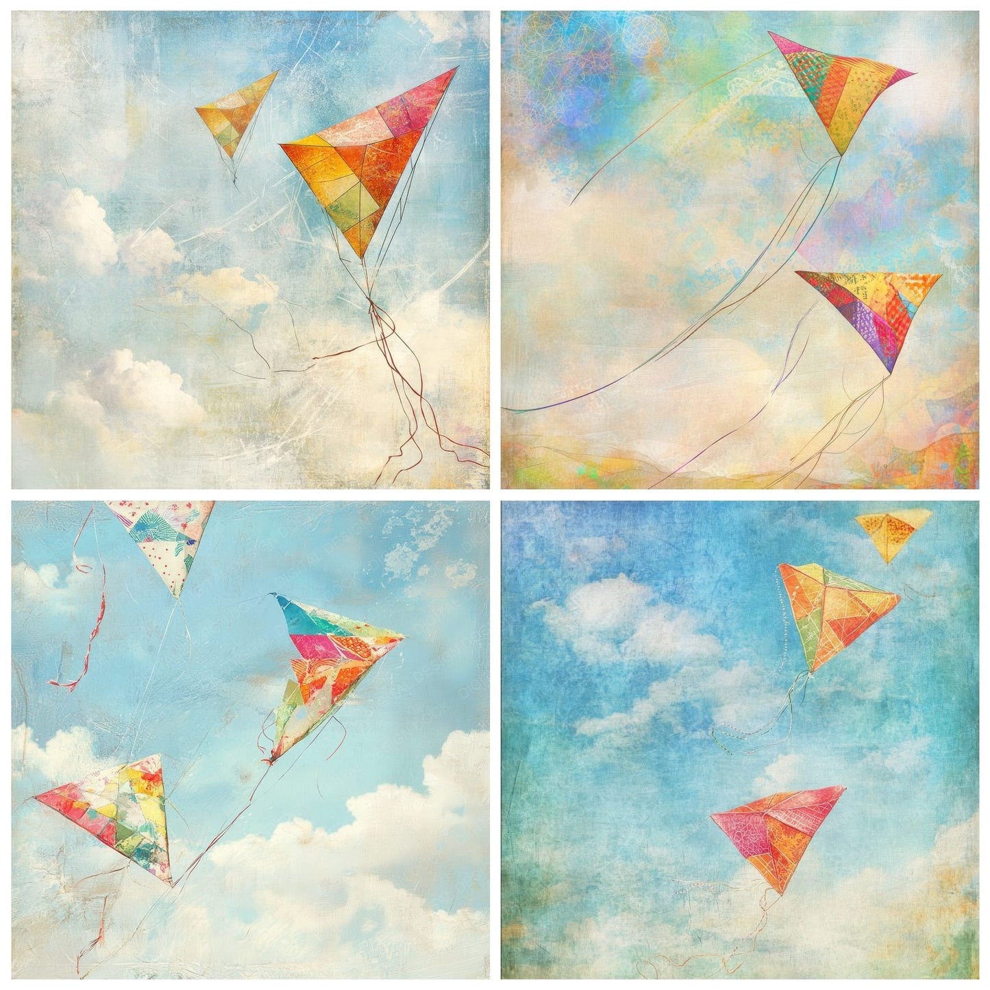 Kite Festival Strings Background Digital Paper Pack (DDD002242)