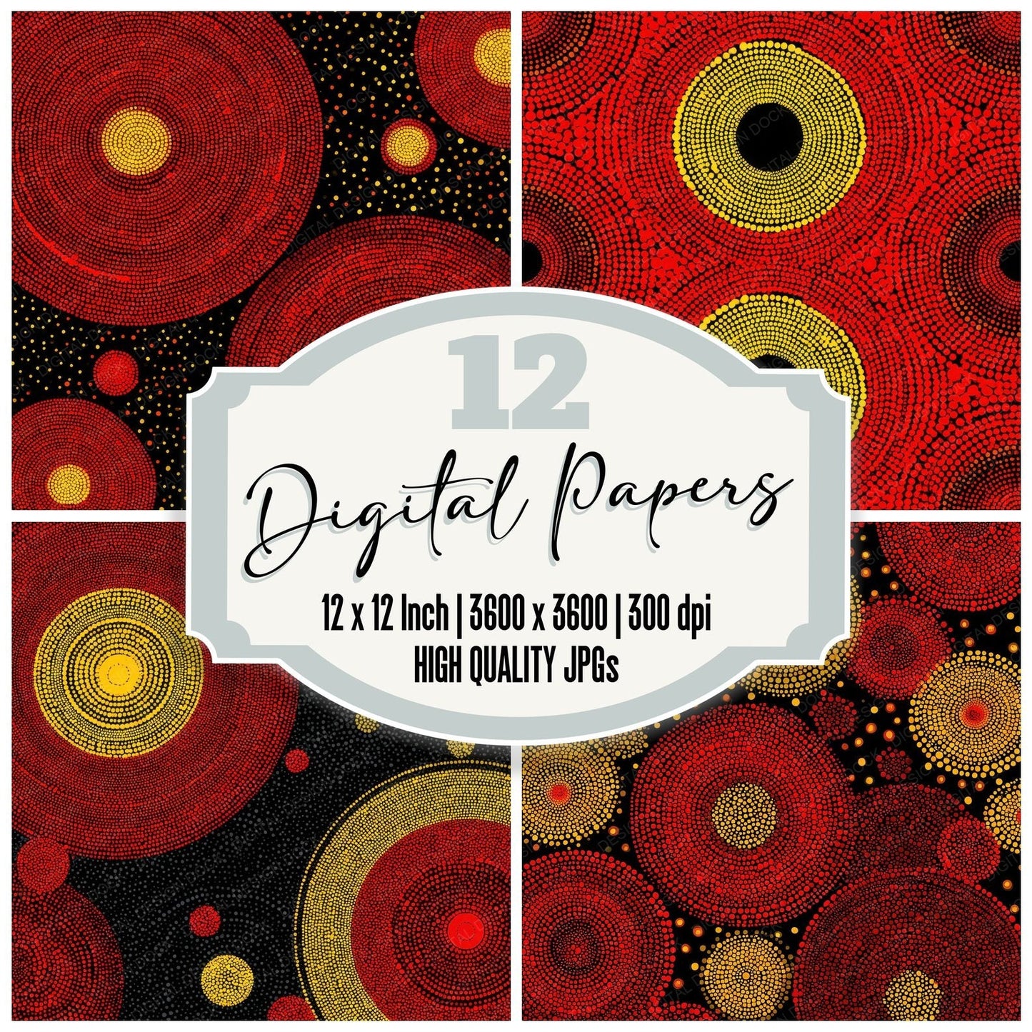 Kusama Dot Rhythm Psychedelic Bloom Digital Paper Pack (DDD002260)