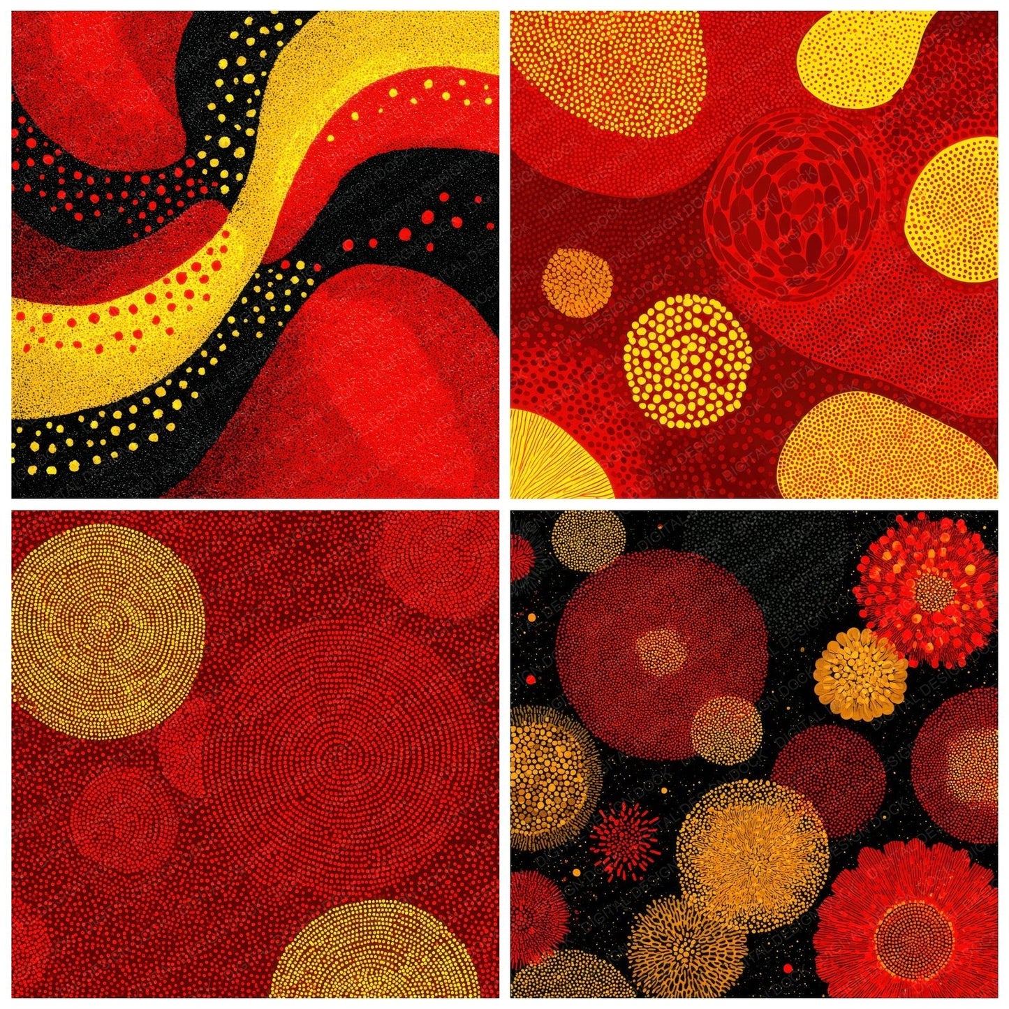 Kusama Dot Rhythm Psychedelic Bloom Digital Paper Pack (DDD002260)