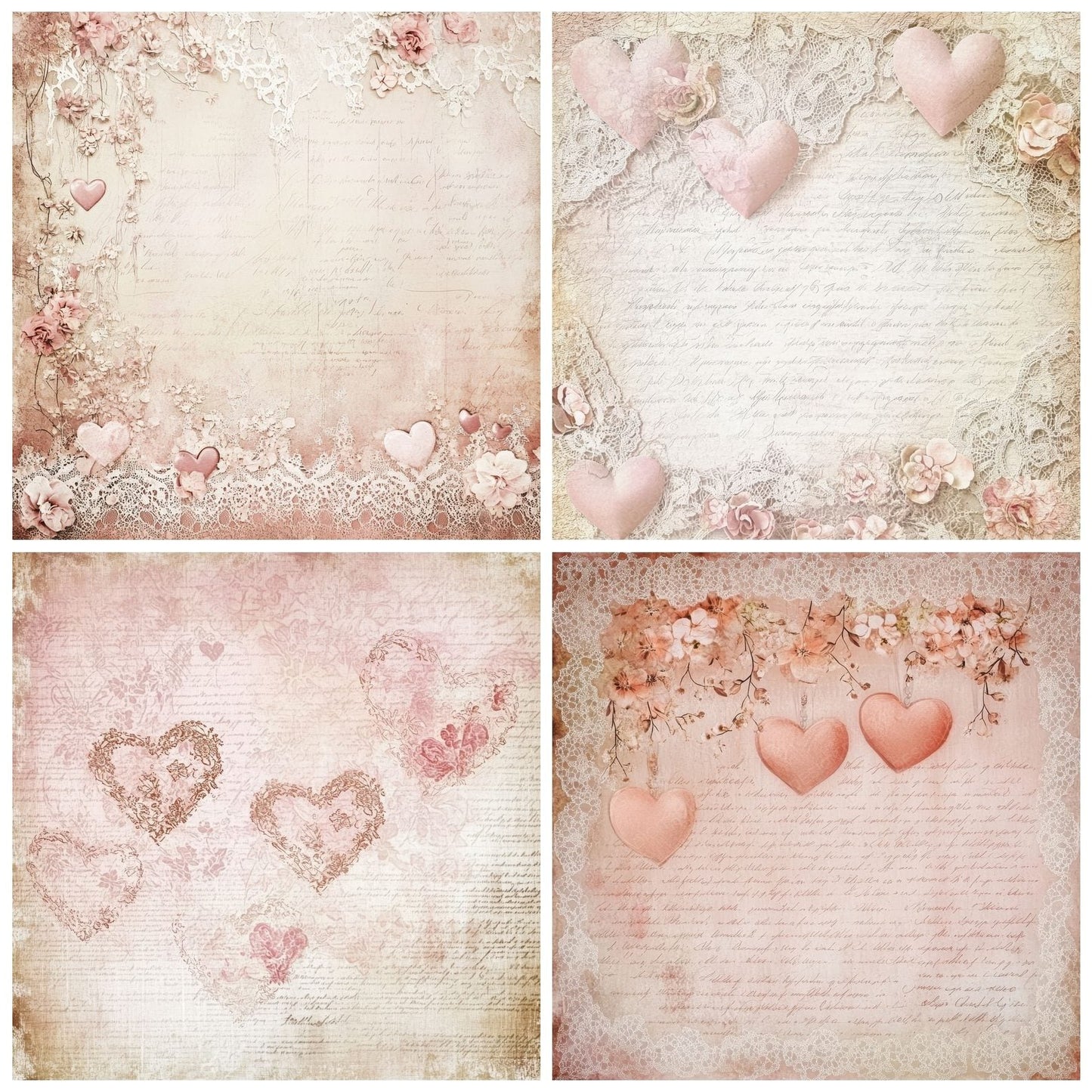 Lace Rose Affection Digital Paper Pack (DDD002264)