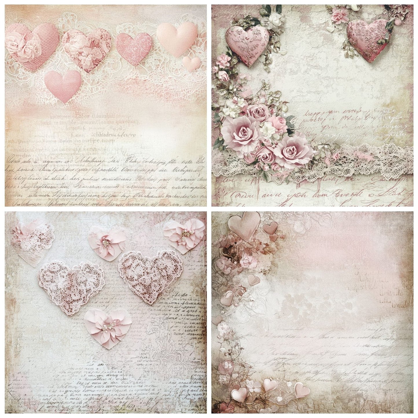 Lace Rose Affection Digital Paper Pack (DDD002264)