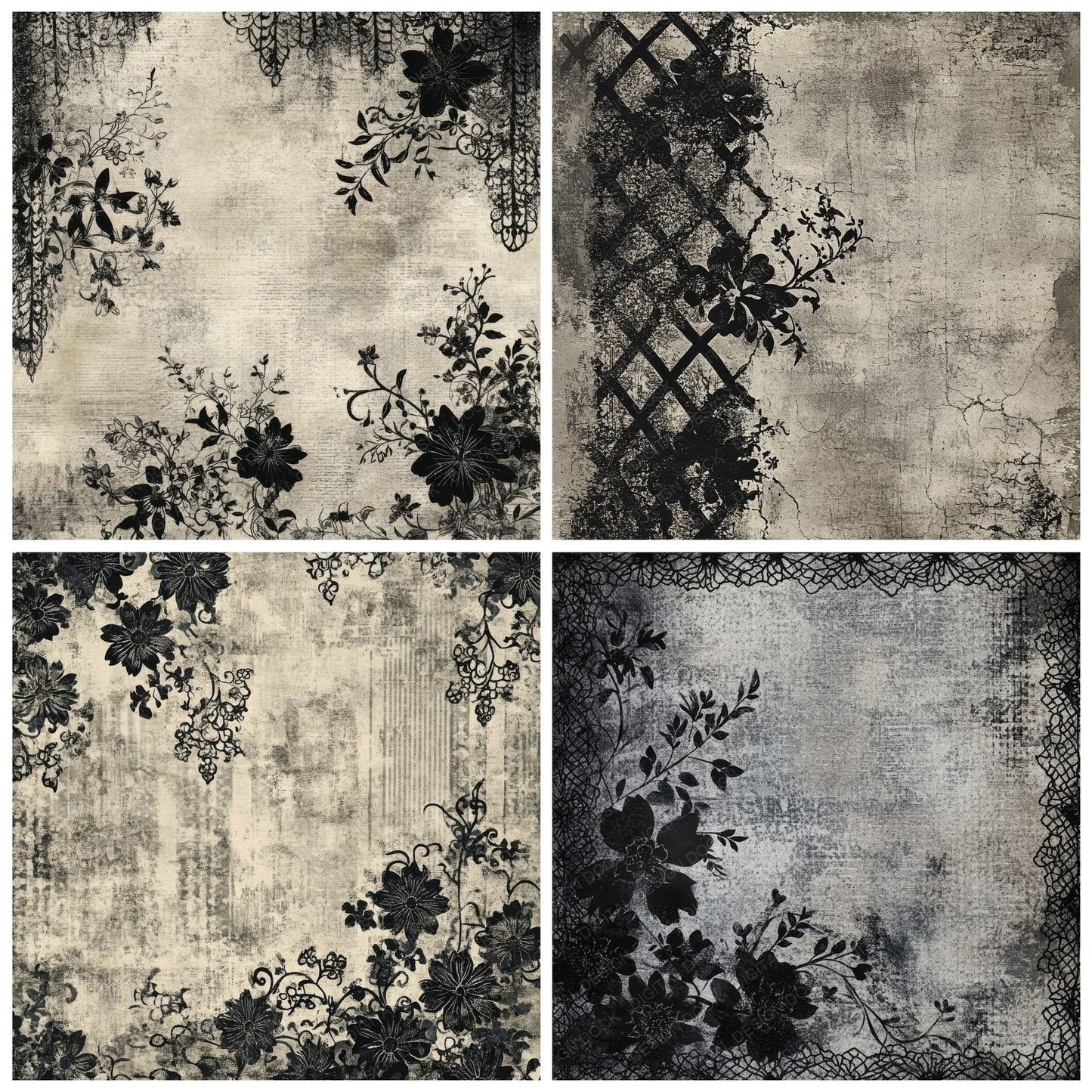 Lace Wilted Longing Digital Paper Pack (DDD002265)