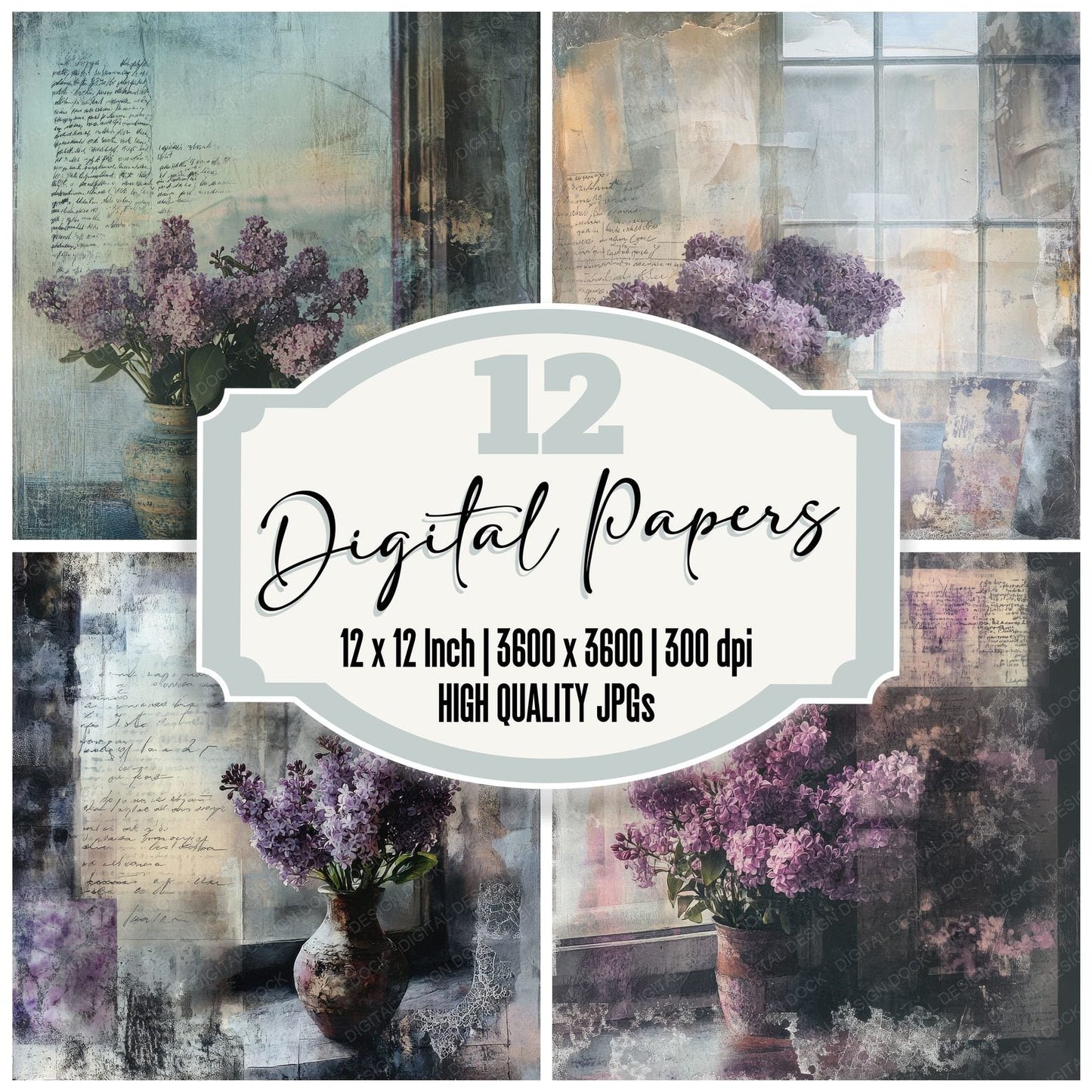 Lachrymose Lilac Window Digital Paper Pack (DDD002267)