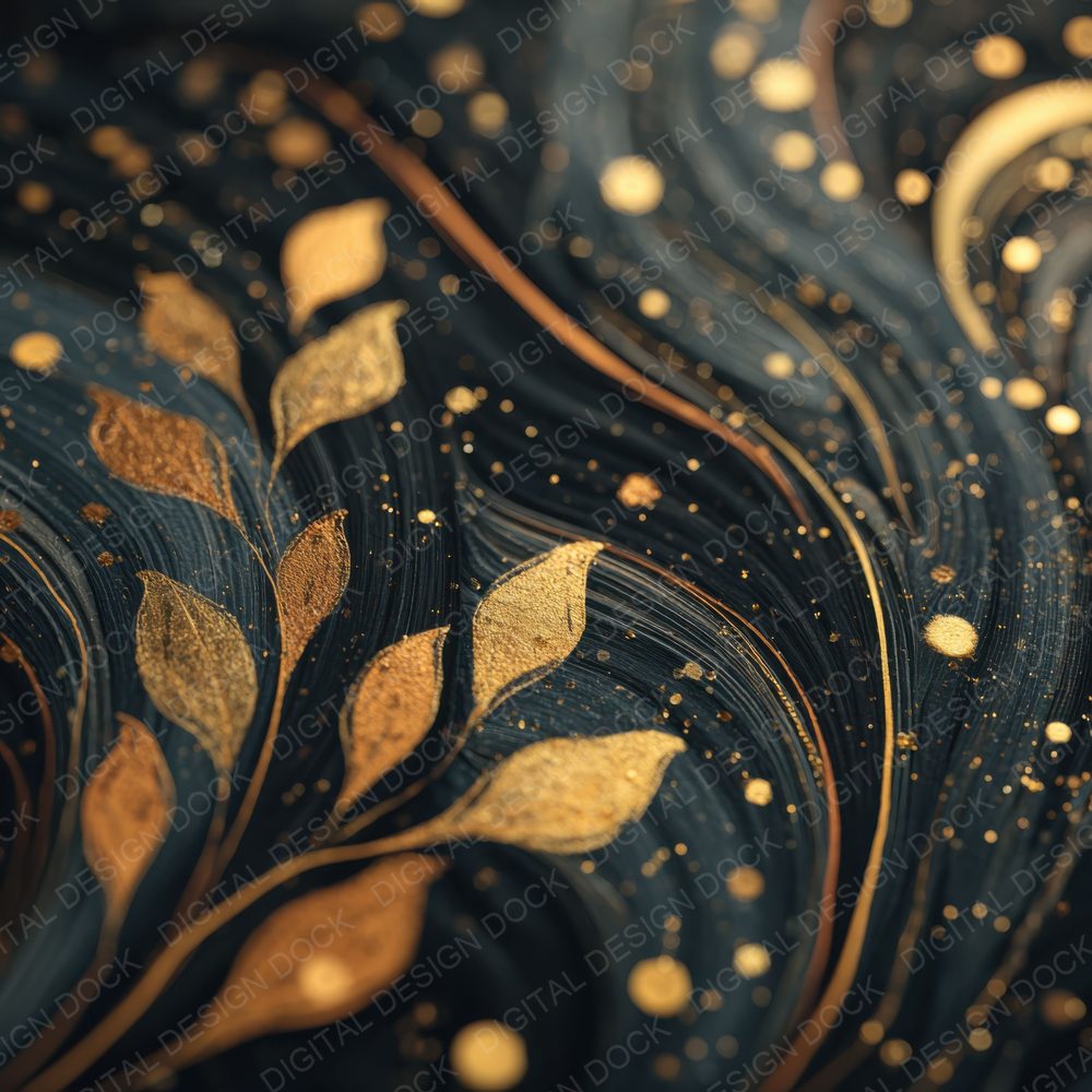 Lacquer Gold Black Nature Shine Digital Paper Pack (DDD002268)
