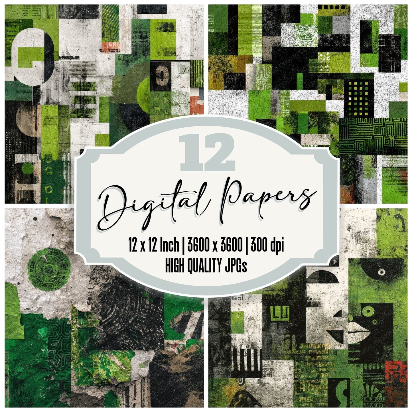 Lagos Collage Market Street Pattern Digital Paper Pack (DDD002270)