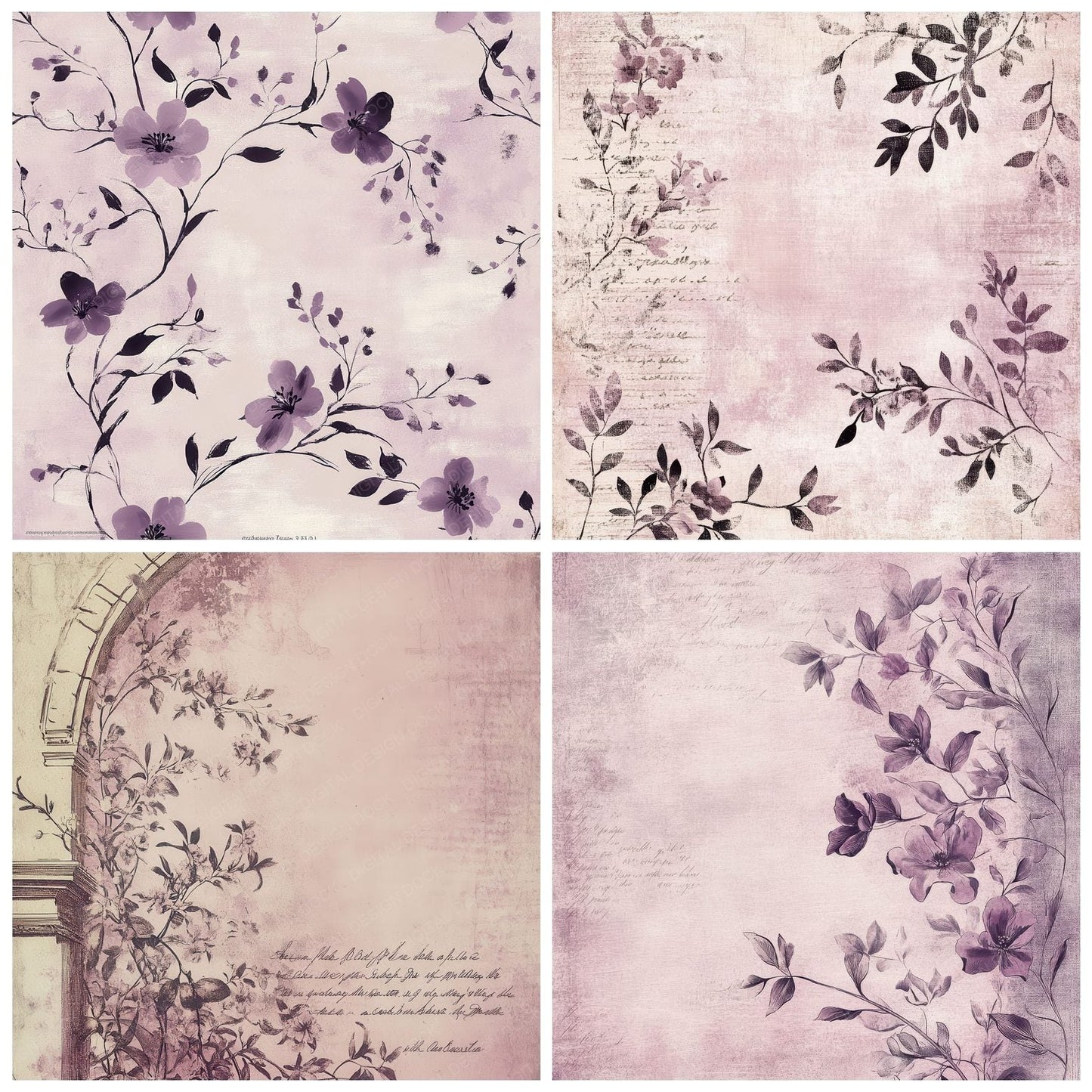 Lavender Arch Script Digital Paper Pack (DDD002283)
