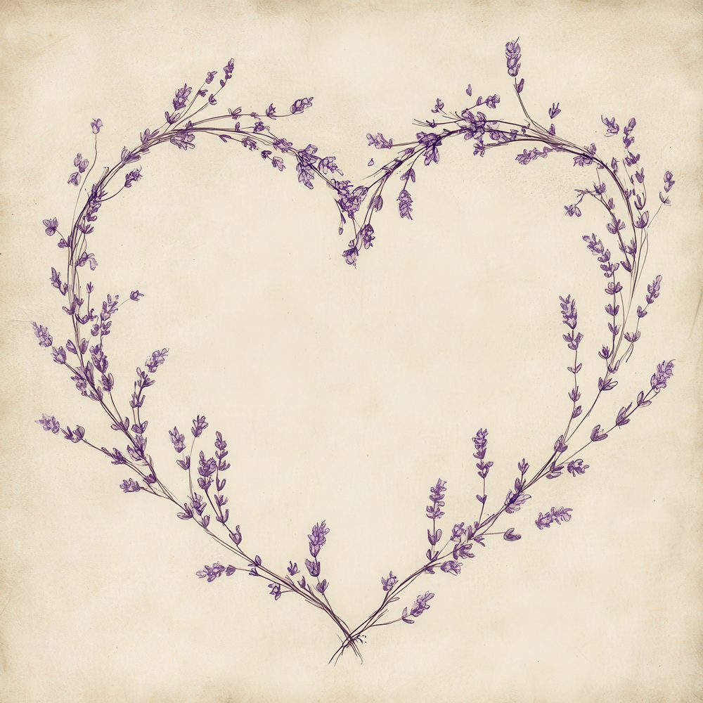 Lavender Botanical Heart Digital Paper Pack (DDD002284)