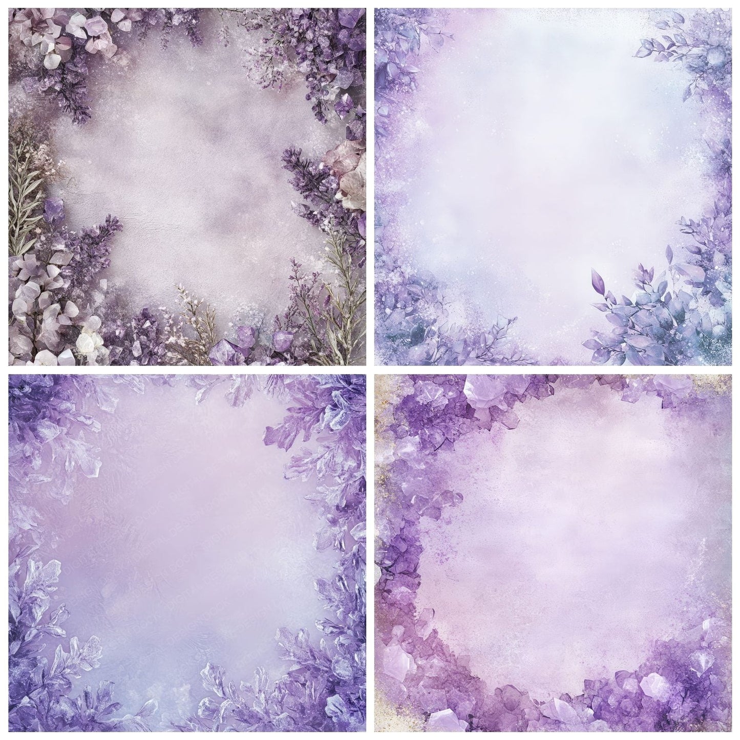Lavender Crystal Frame Digital Paper Pack (DDD002285)