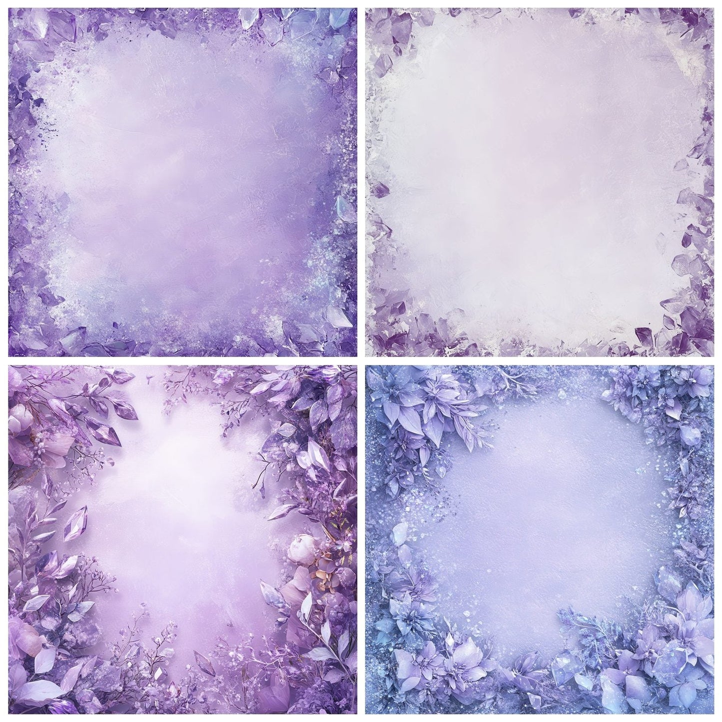 Lavender Crystal Frame Digital Paper Pack (DDD002285)