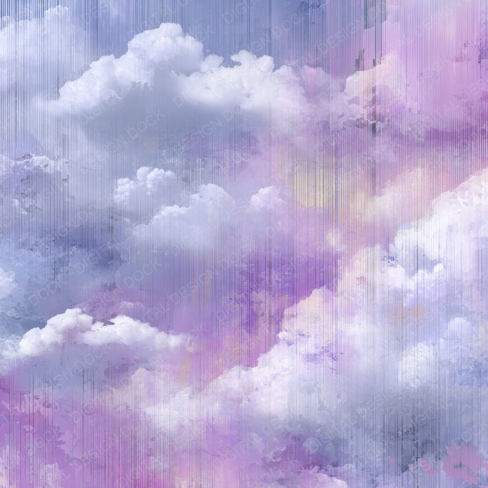 Lavender Cumulus Glitch Veil Digital Paper Pack (DDD002286)