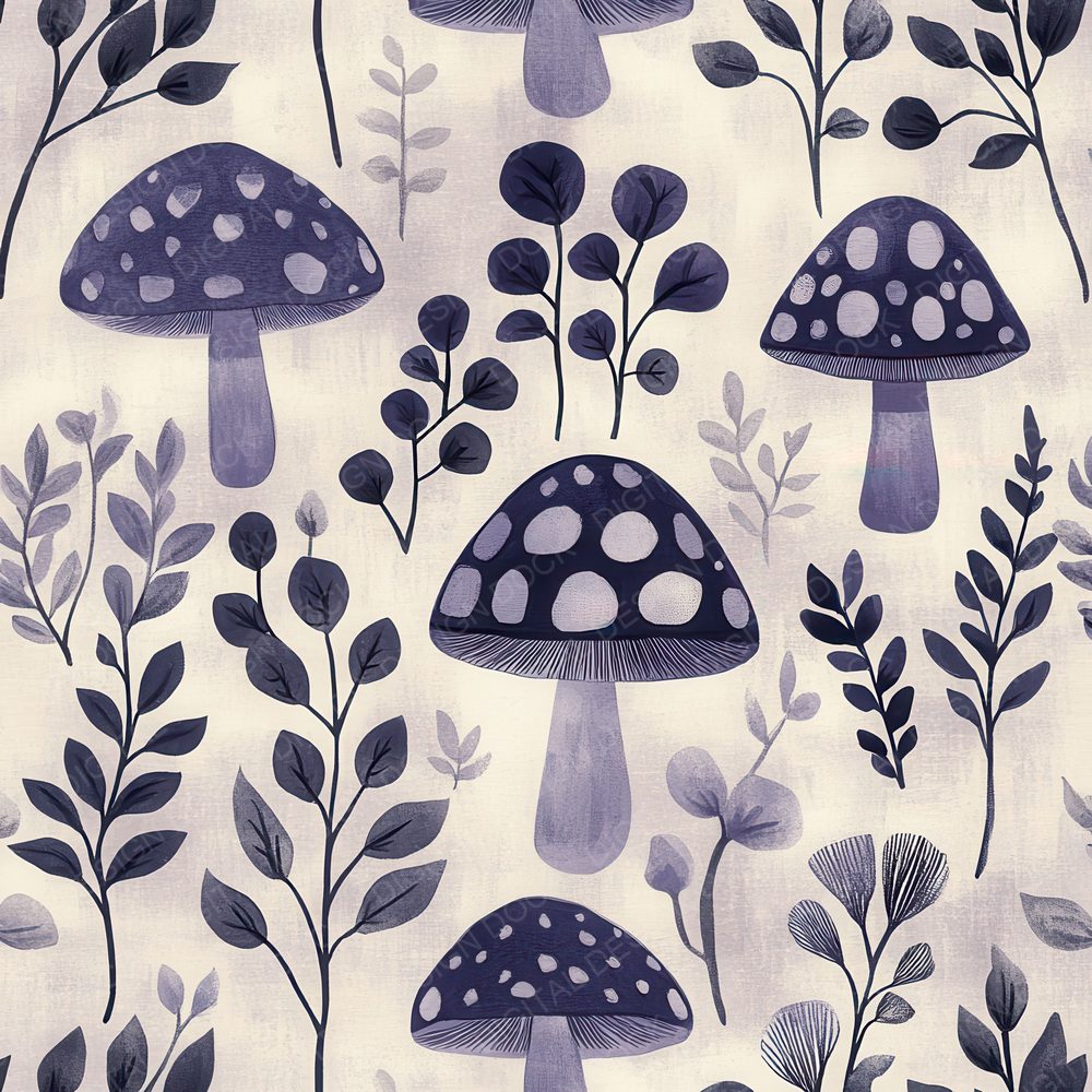 Lavender Mushroom Folk Digital Paper Pack (DDD002292)