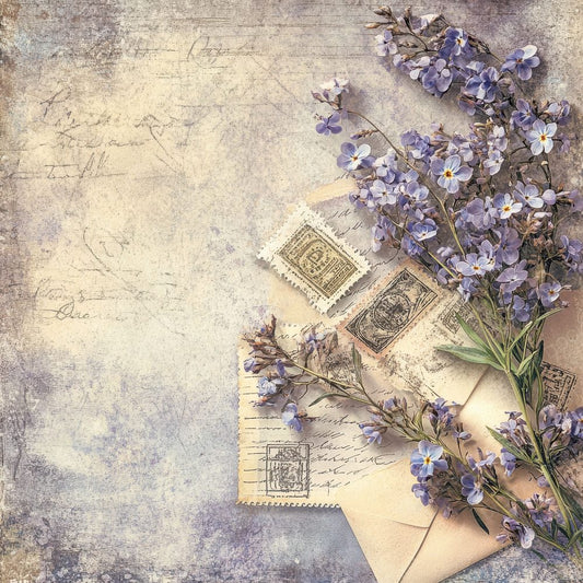 Lavender Postmark Corners Digital Paper Pack (DDD002295)