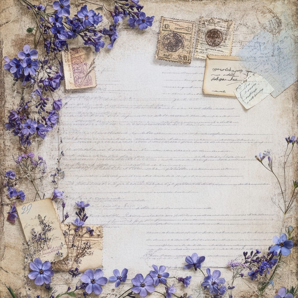 Lavender Postmark Corners Digital Paper Pack (DDD002295)