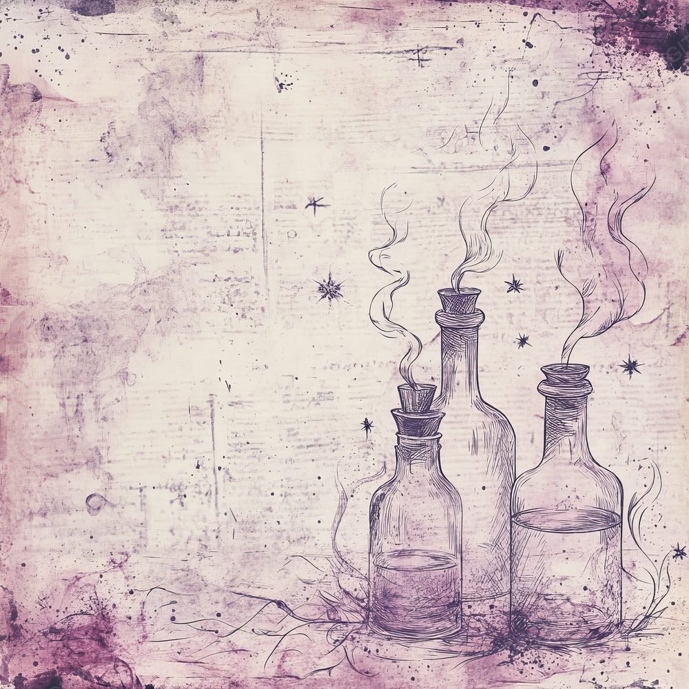 Lavender Potion Bottles Digital Paper Pack (DDD002296)
