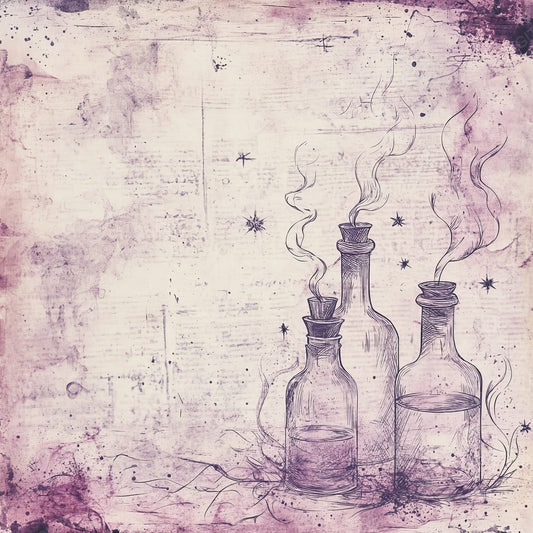 Lavender Potion Bottles Digital Paper Pack (DDD002296)