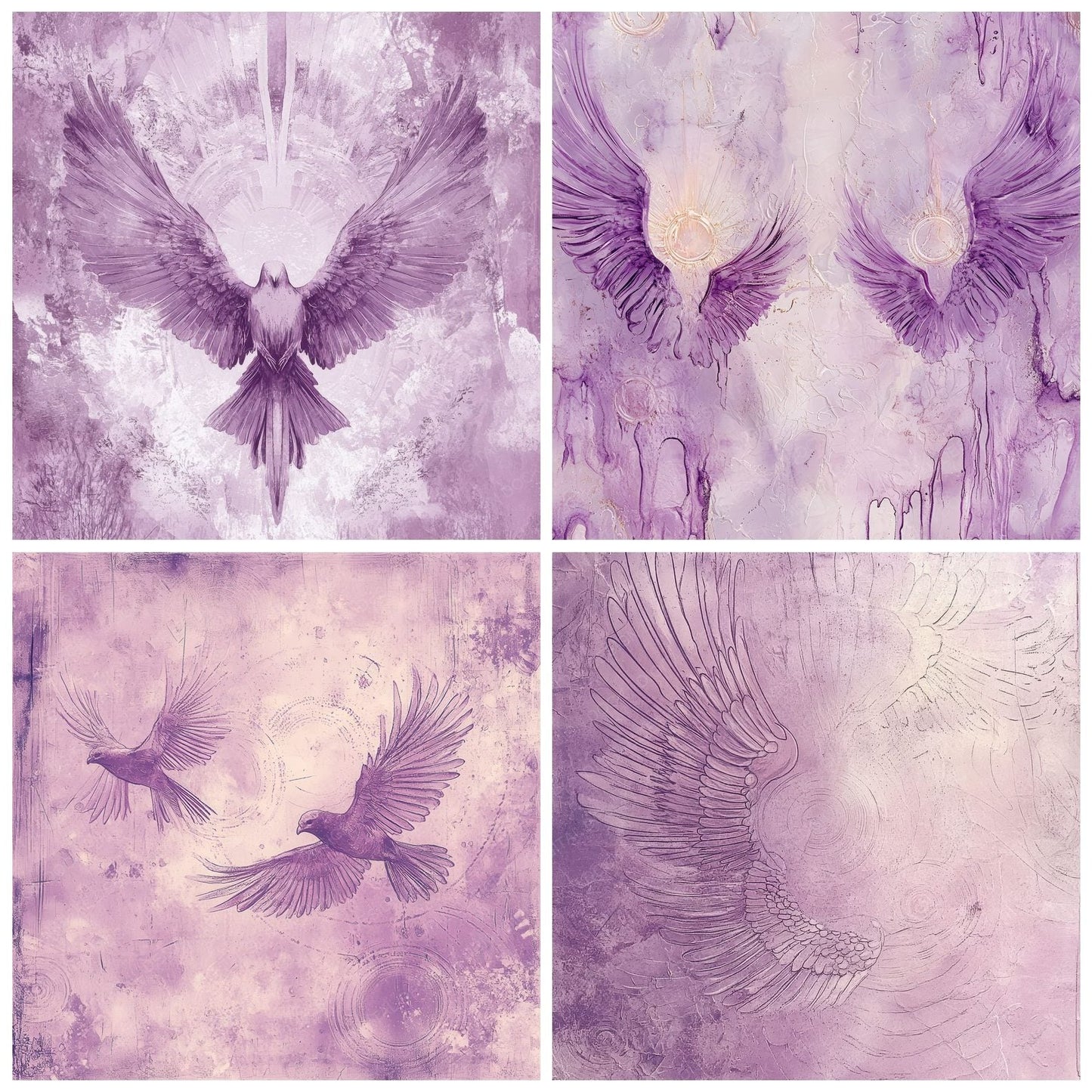 Lavender Radiant Wings Digital Paper Pack (DDD002297)
