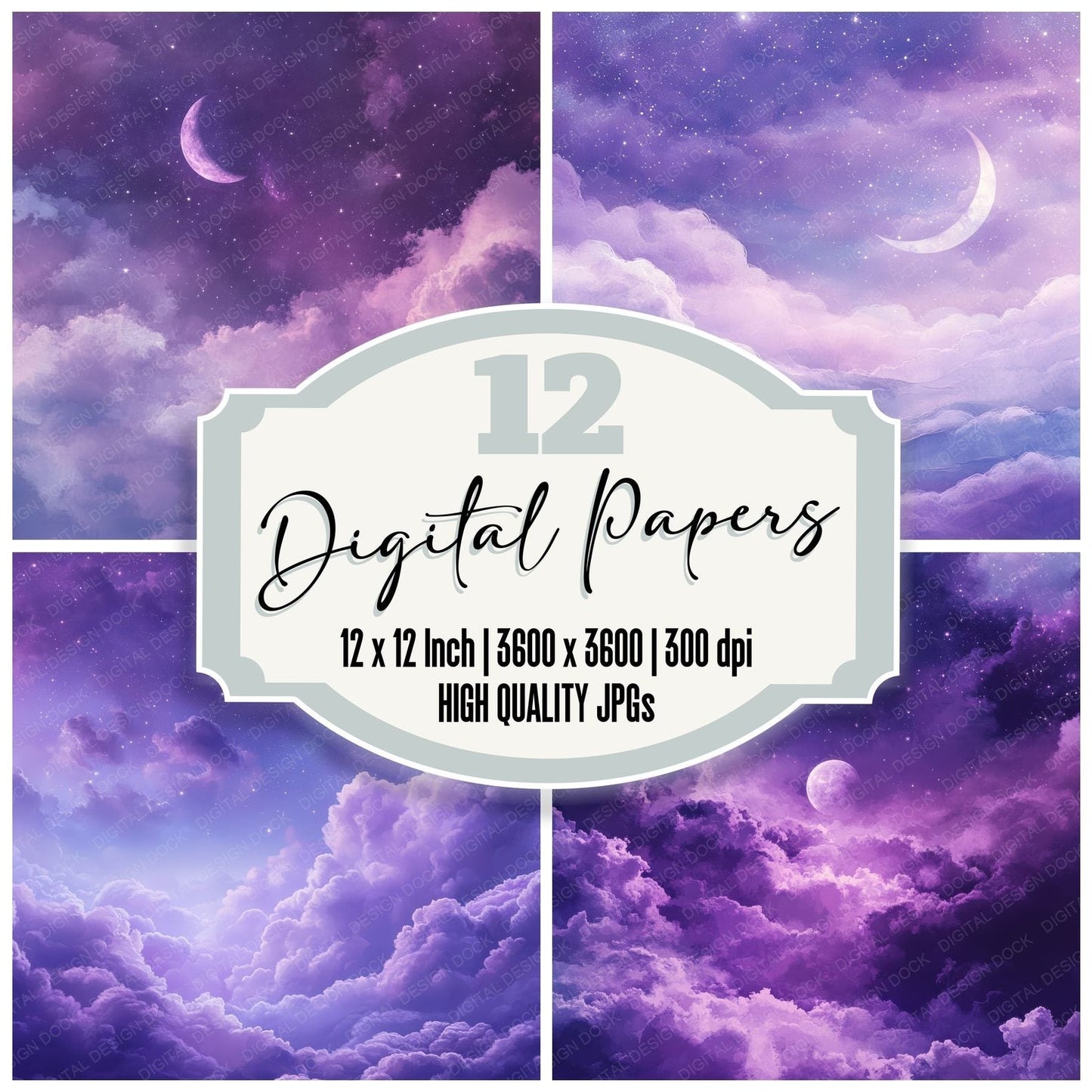 Lavender Star Drift Digital Paper Pack (DDD002299)