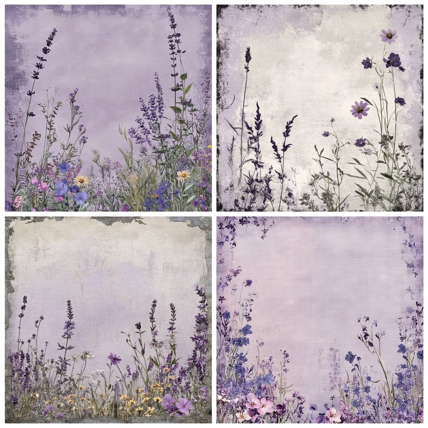 Lavender Wild Shabby Digital Paper Pack (DDD002305)