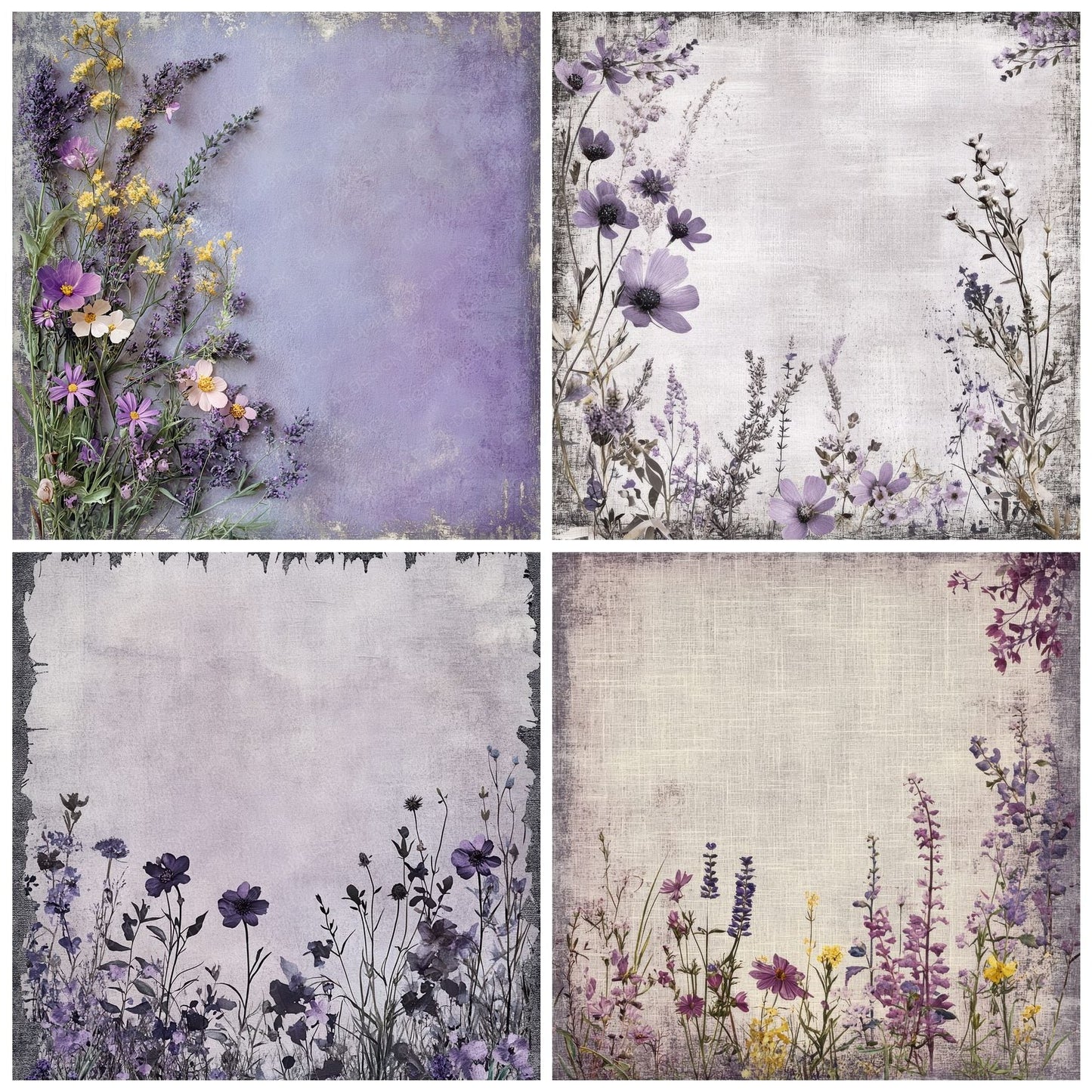 Lavender Wild Shabby Digital Paper Pack (DDD002305)