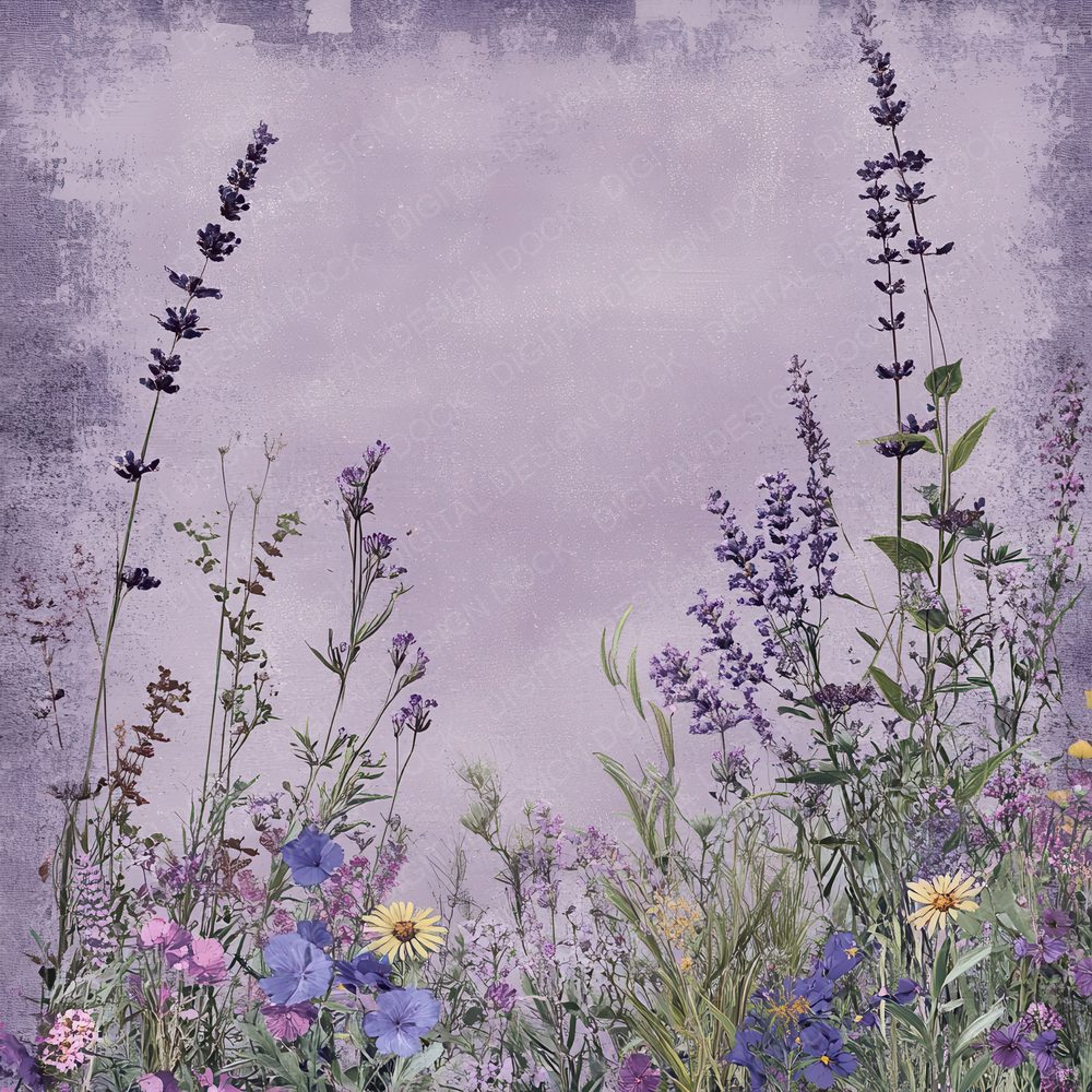 Lavender Wild Shabby Digital Paper Pack (DDD002305)