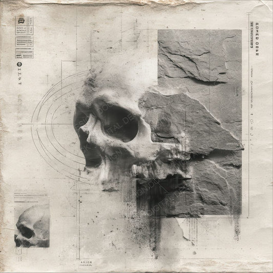 Layered Human Skull Digital Paper Pack (DDD002306)