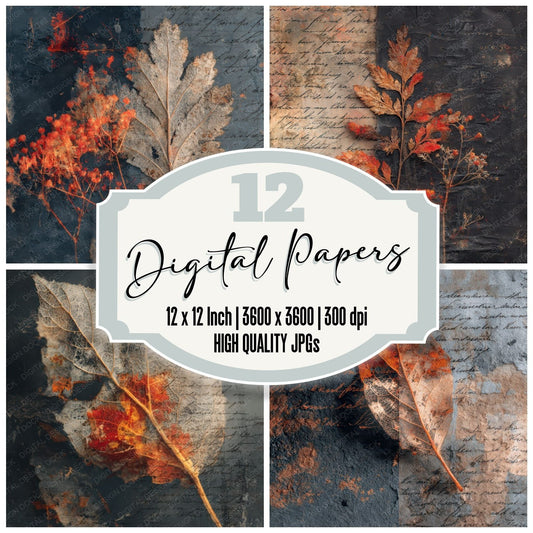 Leaf Burn Journal Digital Paper Pack (DDD002308)
