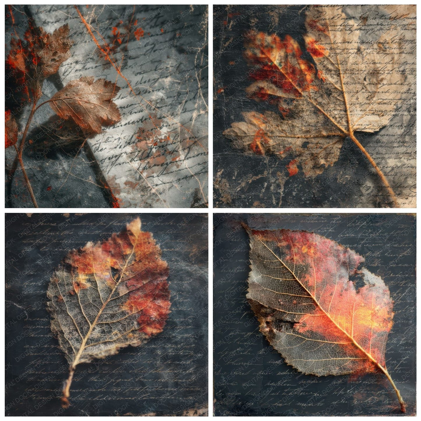 Leaf Burn Journal Digital Paper Pack (DDD002308)