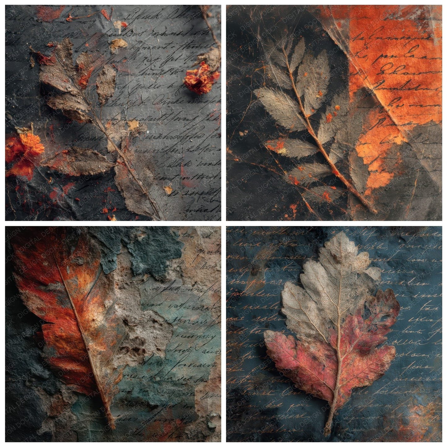 Leaf Burn Journal Digital Paper Pack (DDD002308)