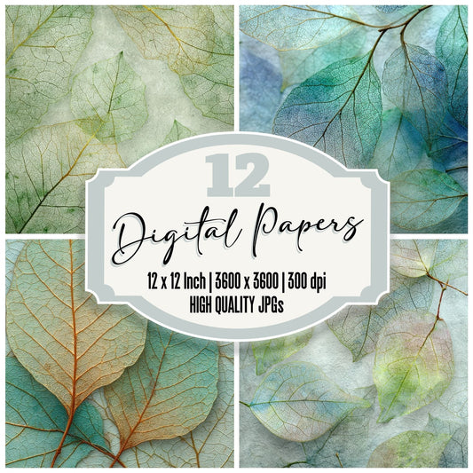 Leaf Vein Dew Shadow Digital Paper Pack (DDD002310)