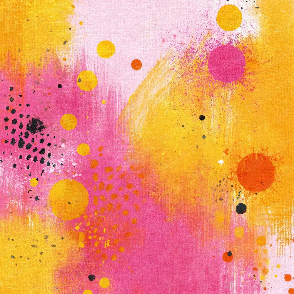 Lemon Coral Halftone Scribble Digital Paper Pack (DDD002319)