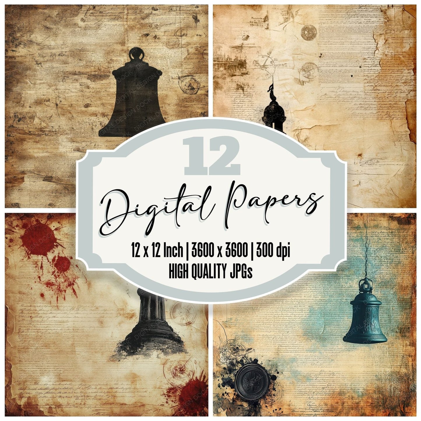Liberty Bell Parchment Digital Paper Pack (DDD002329)
