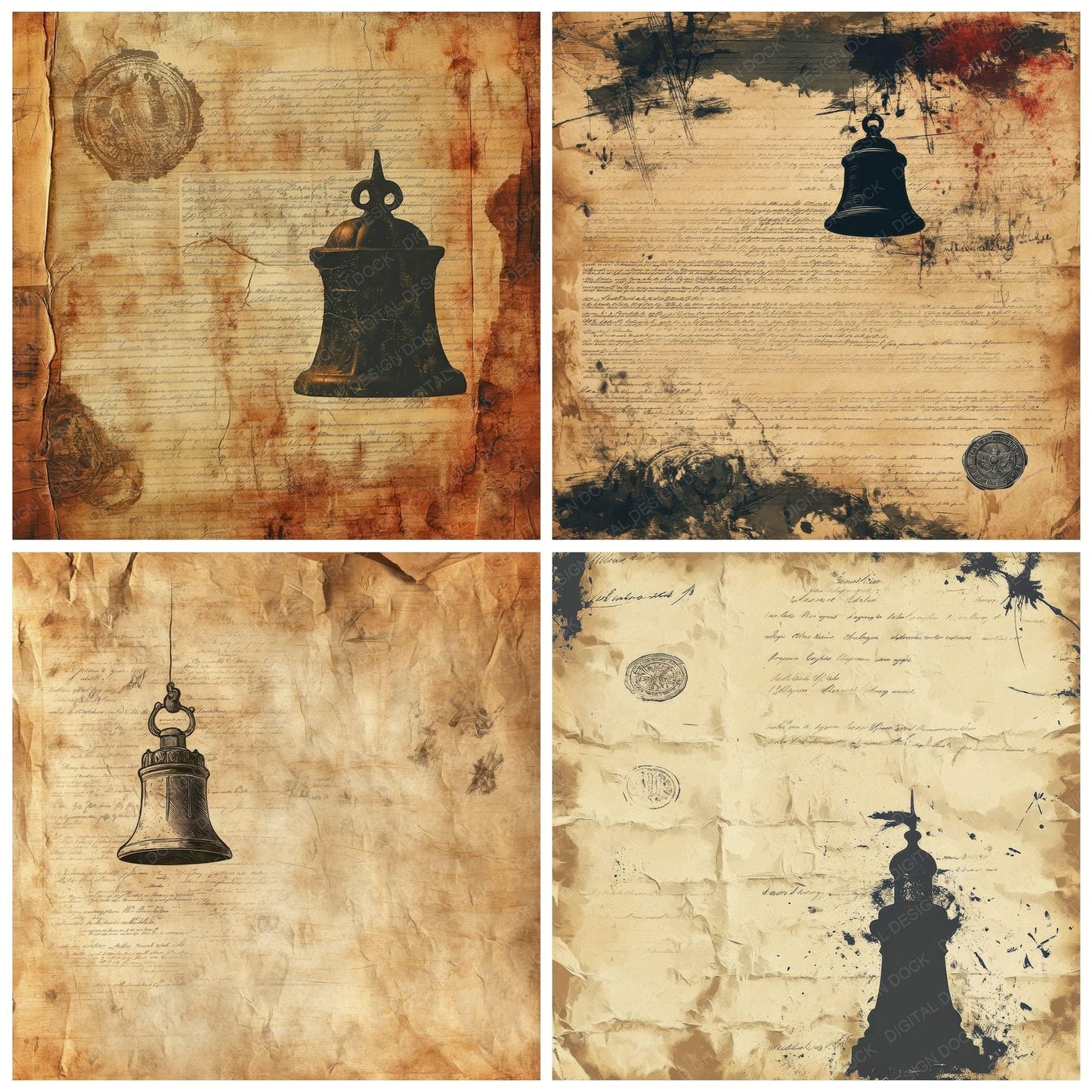 Liberty Bell Parchment Digital Paper Pack (DDD002329)