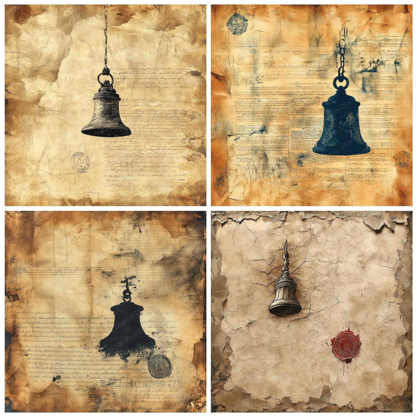 Liberty Bell Parchment Digital Paper Pack (DDD002329)