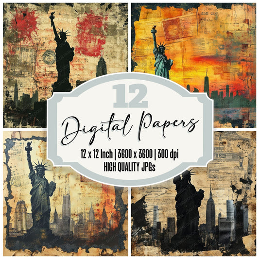Liberty Torch Postcard Digital Paper Pack (DDD002331)