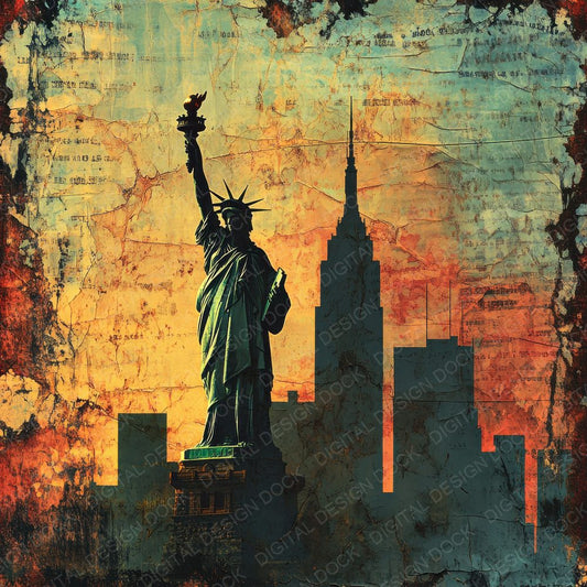 Liberty Torch Postcard Digital Paper Pack (DDD002331)