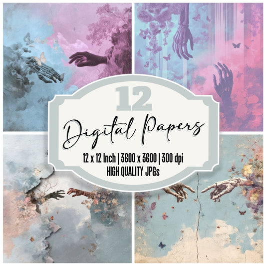 Life Death Bloom Divide Digital Paper Pack (DDD002334)