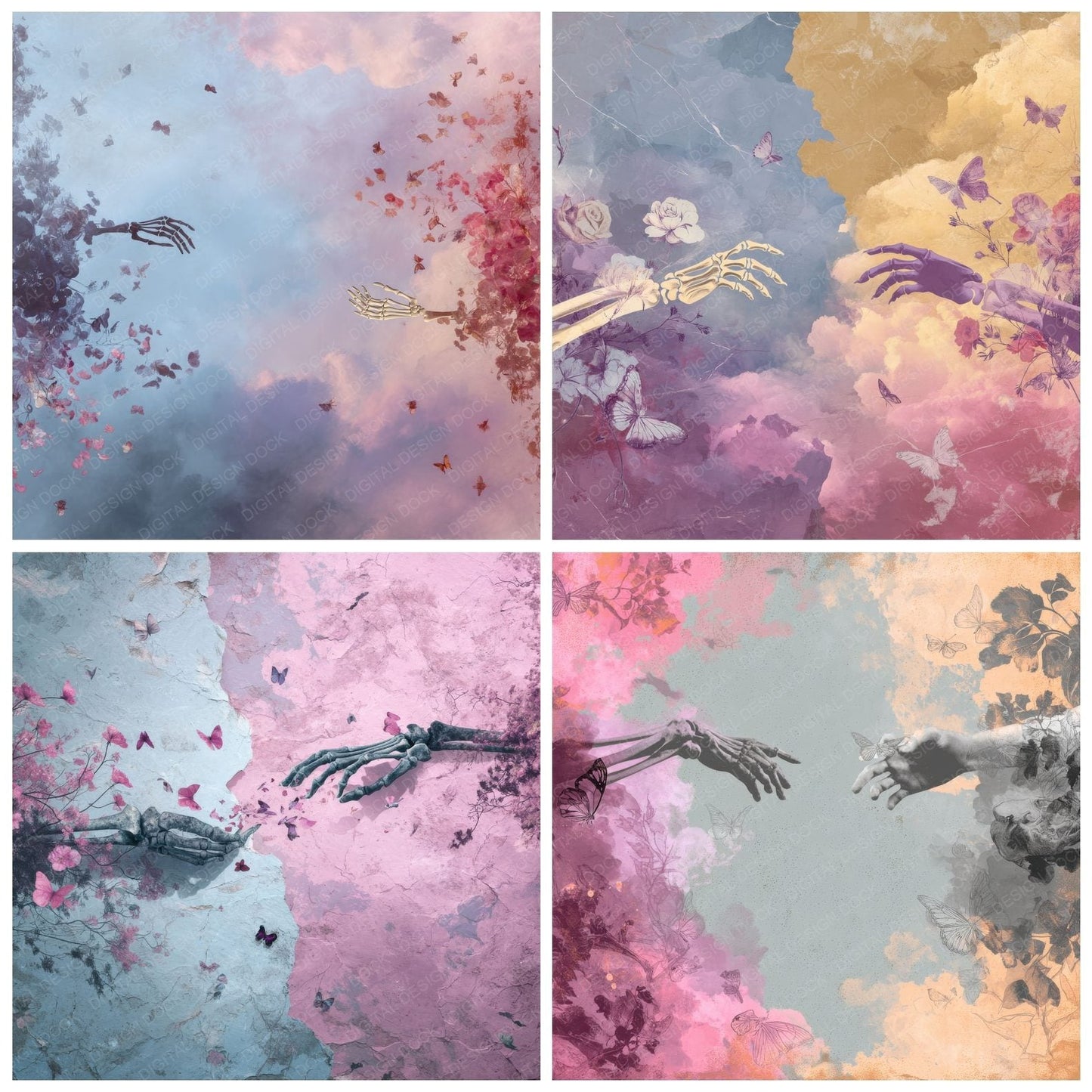Life Death Bloom Divide Digital Paper Pack (DDD002334)