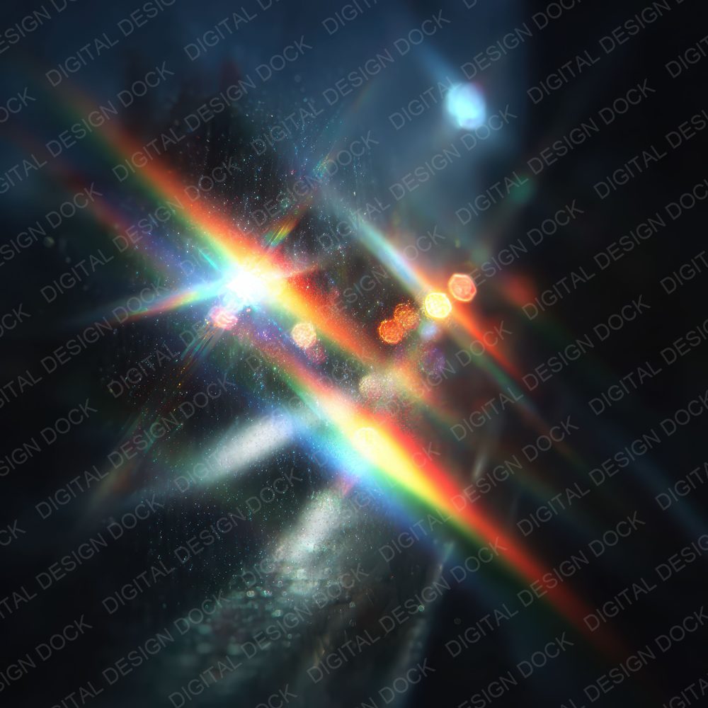 Light Glare Film Rainbow Dust Blur Digital Paper Pack (DDD002339)