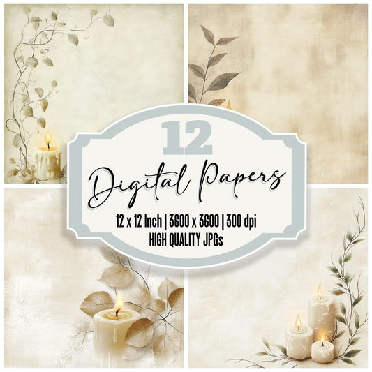 Light Silence Leaf Shadow Digital Paper Pack (DDD002340)