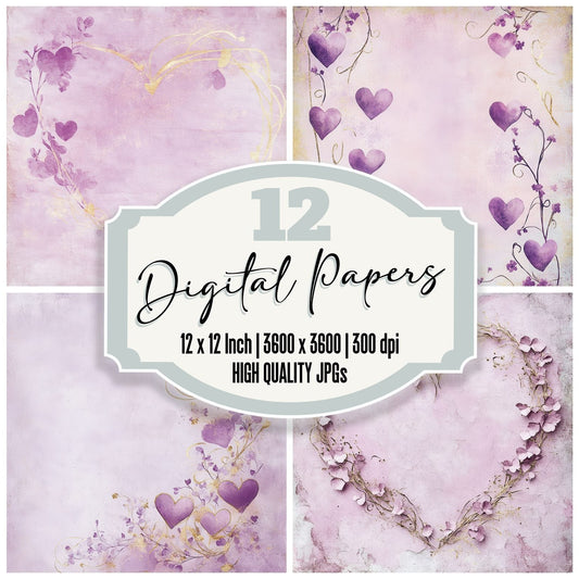 Lilac Floral Shine Digital Paper Pack (DDD002349)