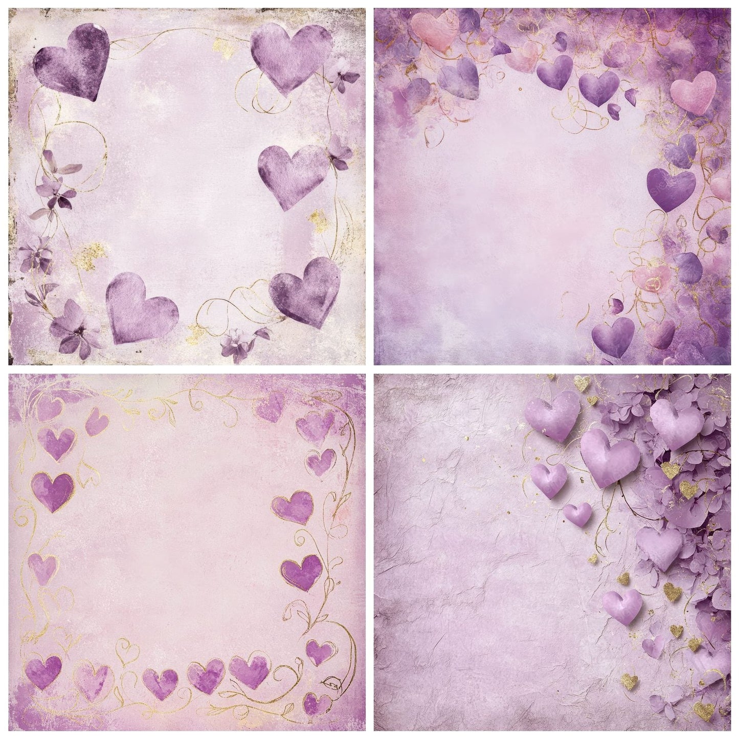 Lilac Floral Shine Digital Paper Pack (DDD002349)