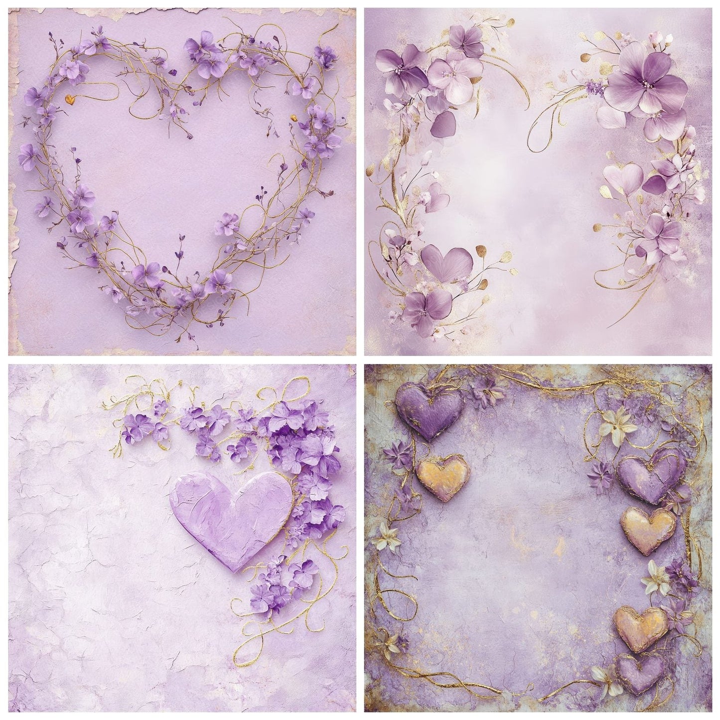 Lilac Floral Shine Digital Paper Pack (DDD002349)